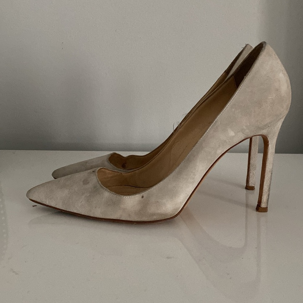 MANOLO BLAHNIK SUEDE BB PUMP 105” HEEL